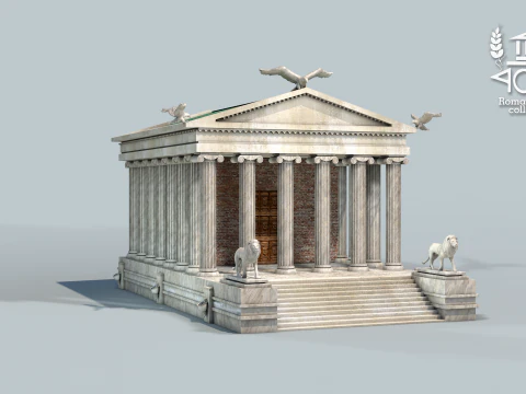 Templo Cl&aacute;ssico da Ilha Romana Modelo 3D