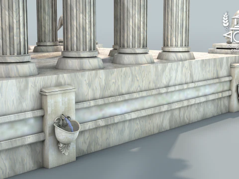 Templo Clssico da Ilha Romana 3D Model