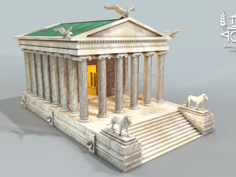 Templo Clssico da Ilha Romana 3D Model