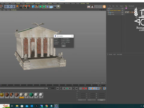 Templo Clssico da Ilha Romana 3D Model