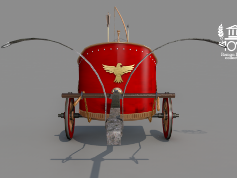 Roman Island Chariot Biga 3D Model