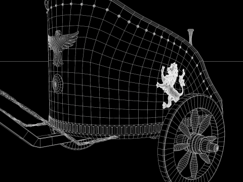 Roman Island Chariot Biga 3D Model