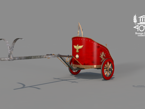 Roman Island Chariot Biga 3D Model