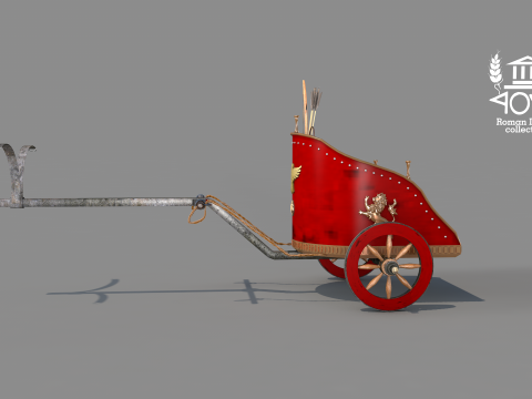 Roman Island Chariot Biga 3D Model