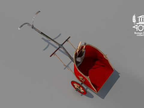 Roman Island Chariot Biga 3D Model