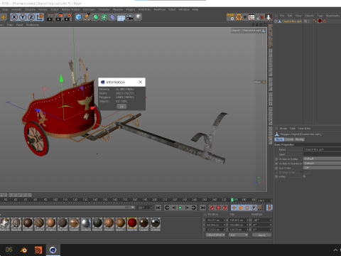 Roman Island Chariot Biga 3D Model