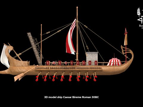 Ilha romana Bireme guerra Modelo 3D