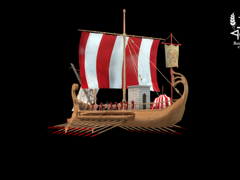 Ilha romana Bireme guerra Modèle 3D