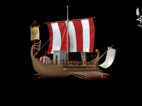 Ilha romana Bireme guerra Modèle 3D