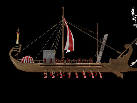 Ilha romana Bireme guerra Modèle 3D