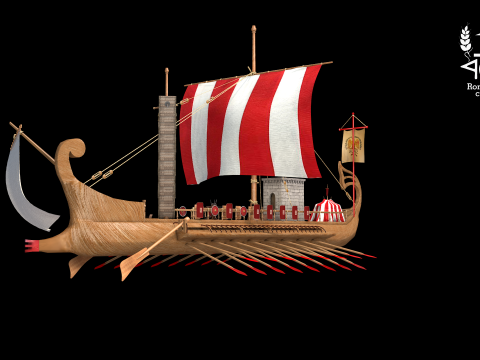 Ilha romana Bireme guerra Modèle 3D