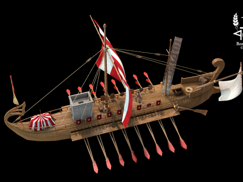 Ilha romana Bireme guerra Modèle 3D