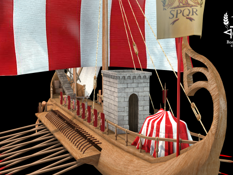 Ilha romana Bireme guerra Modèle 3D