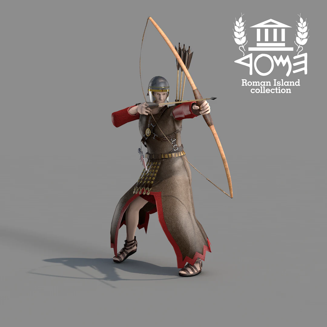 Archer Arrow Island Roman 3D Model .c4d .max .obj .3ds .fbx .stl .blend
