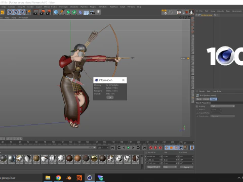 Archer Arrow Island Roman 3D Model