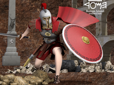 Roman Island Soldier Model 3D
