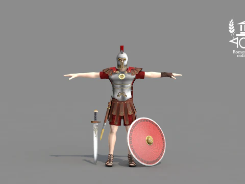 Roman Island Soldier 3D Model