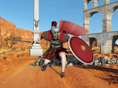 Roman Island Soldier 3D Model