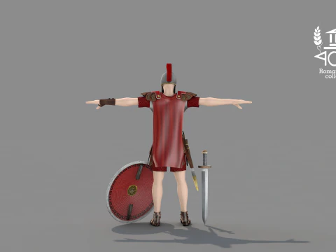 Roman Island Soldier 3D Model