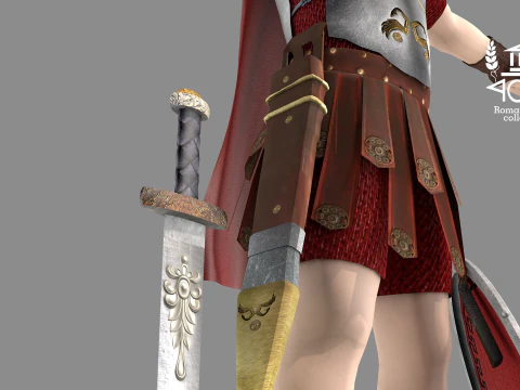 Roman Island Soldier 3D Model