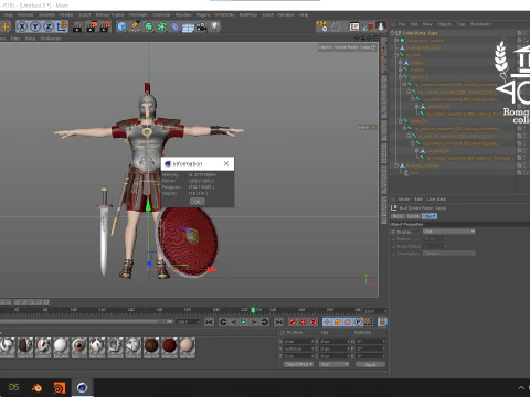 Roman Island Soldier 3D Model