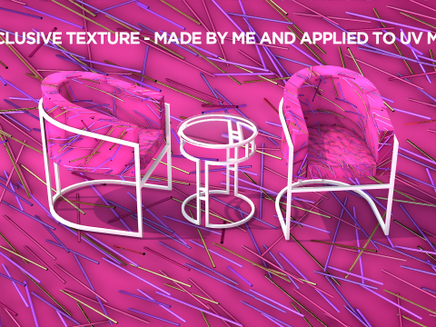 Kit Sofa Alegro Pink 3D 模型