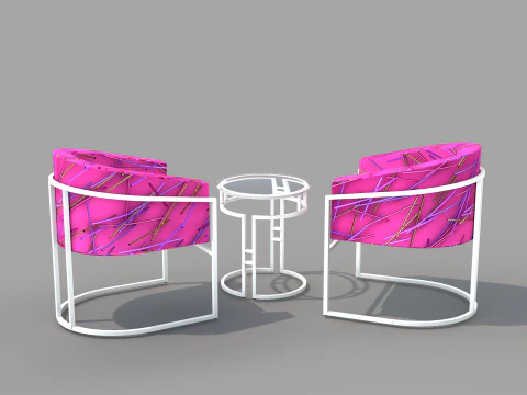 Kit Sofa Alegro Pink 3D Model
