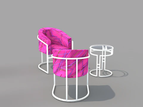 Kit Sofa Alegro Pink 3D Model