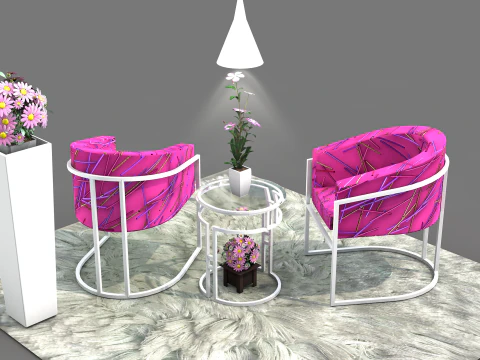 Kit Sofa Alegro Pink 3D Model