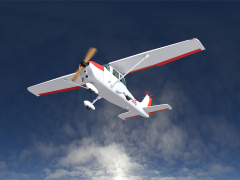 Airplane Cessna 172 3D मॉडल