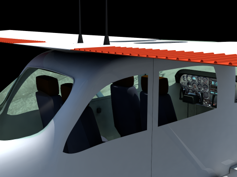 Airplane Cessna 172 3D मॉडल