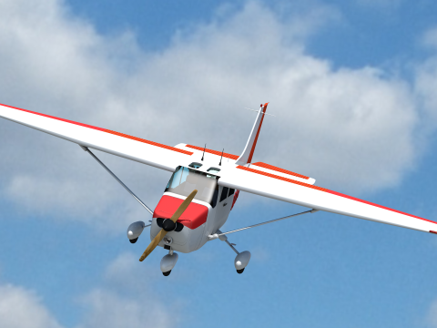 Airplane Cessna 172 3D मॉडल