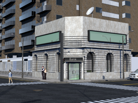 Financial Bank 3D Model