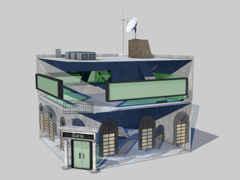 Financial Bank 3D Model