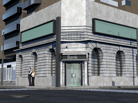 Financial Bank 3D Model