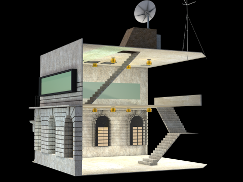 Financial Bank 3D Model