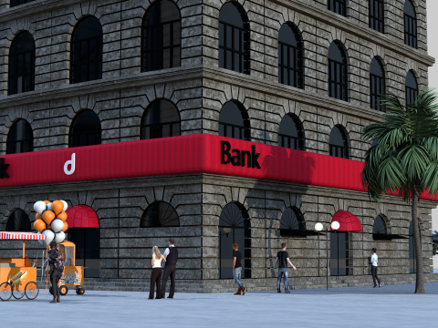 Bank Invest Money 3D Model