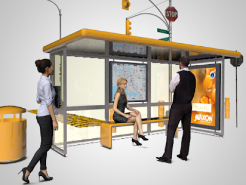 Urban Bus Stop Modèle 3D