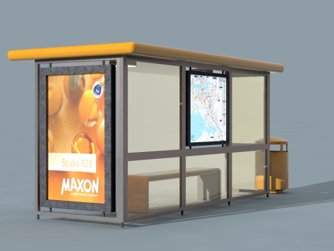 Urban Bus Stop Modèle 3D