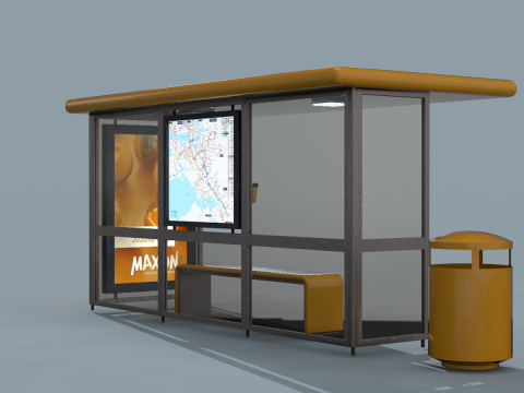 Urban Bus Stop Modèle 3D