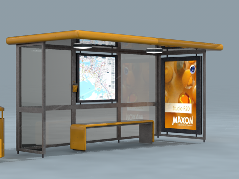 Urban Bus Stop Modèle 3D