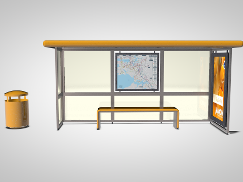 Urban Bus Stop Modèle 3D