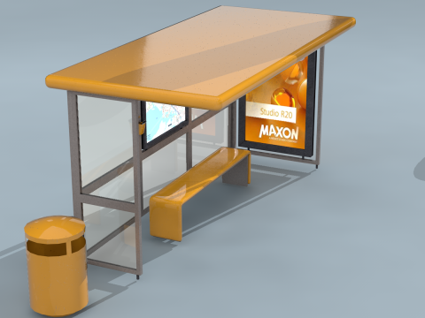 Urban Bus Stop Modèle 3D