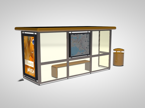Urban Bus Stop Modèle 3D