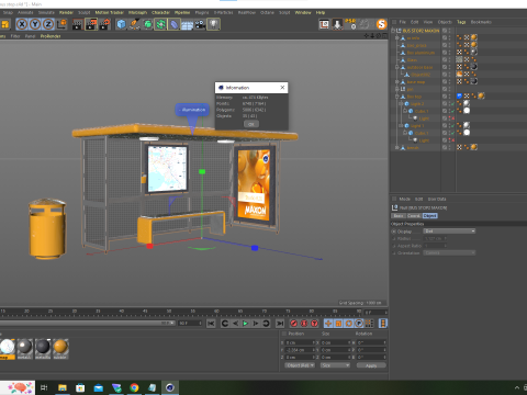 Urban Bus Stop Modèle 3D