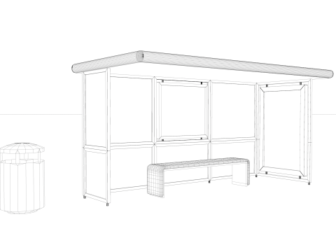 Urban Bus Stop Modèle 3D