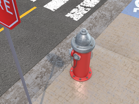 English Fire Hydrant 3D Model