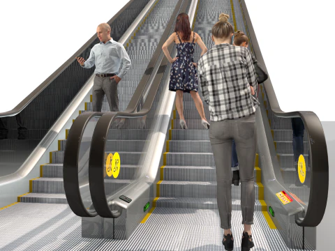 A escada rolante sobe e desce Modelo 3D