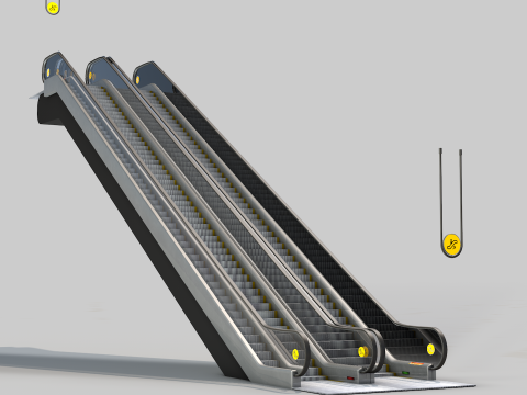 Escalator Goes Up and Down 3D Model