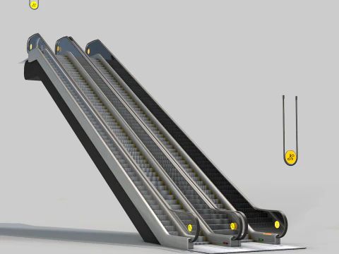 Escalator Goes Up and Down 3D Model